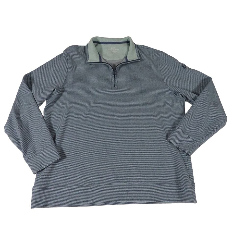 Vineyard Vines Performance 1/4 Zip Sea Girt Open Blue Golf Pullover Men's XL
